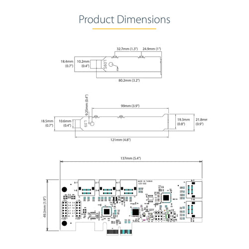 SATA PCIe Card StarTech 10-Port 6Gbps Low/Full Profile Stacked Connectors - 10P6G-PCIE-SATA-CARD