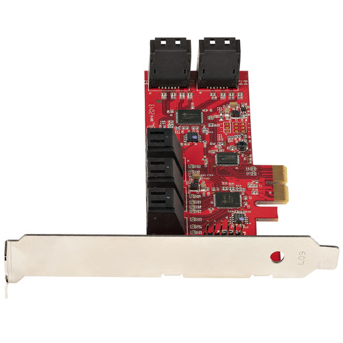 SATA PCIe Card StarTech 10-Port 6Gbps Low/Full Profile Stacked Connectors - 10P6G-PCIE-SATA-CARD