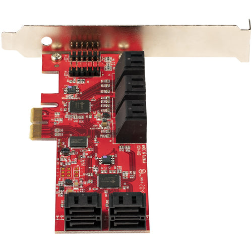 SATA PCIe Card StarTech 10-Port 6Gbps Low/Full Profile Stacked Connectors - 10P6G-PCIE-SATA-CARD