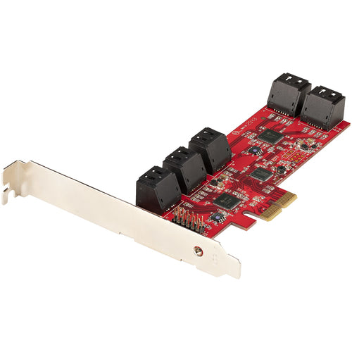 SATA PCIe Card StarTech 10-Port 6Gbps Low/Full Profile Stacked Connectors - 10P6G-PCIE-SATA-CARD