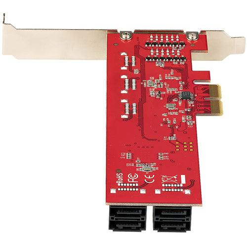 SATA PCIe Card StarTech 10-Port 6Gbps Low/Full Profile Stacked Connectors - 10P6G-PCIE-SATA-CARD