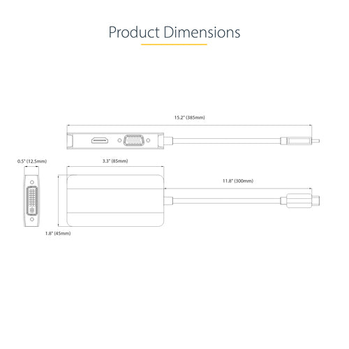 StarTech.com 118-USBC-HDMI-VGADVI USB graphics adapter