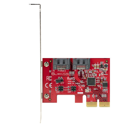 SATA PCIe Expansion Card StarTech.com 2-Port 6 Gbps Full Low Profile