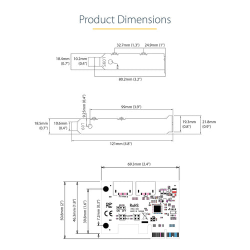 SATA PCIe Expansion Card StarTech.com 2-Port 6 Gbps Full Low Profile
