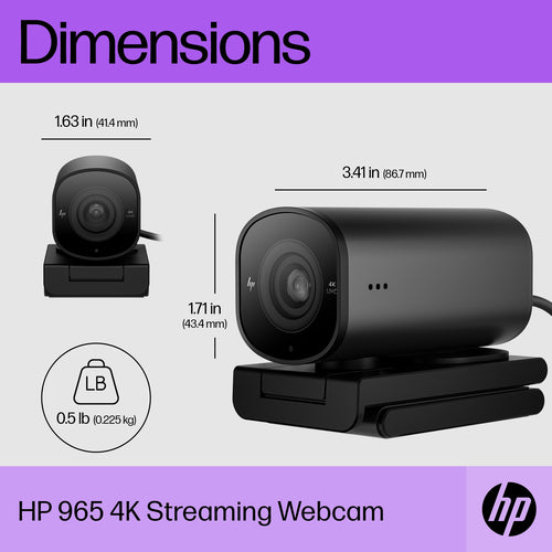 Webcam HP 325 FHD 5MP 1920x1080 30fps USB - 53X27AA