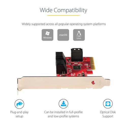 SATA PCIe Expansion Card 6 Port 6Gbps Low/Full Profile