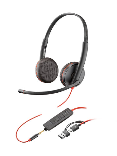 Stereo USB-C Headset HP Poly Blackwire 3225 Wired 20-20000Hz Black - 8X229A6