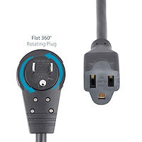 Power Extension Cord StarTech.com RTPAC10110 10ft NEMA 5-15P to 5-15R UL Certified