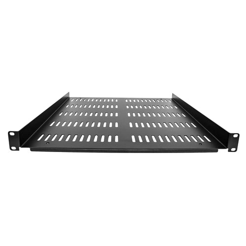 StarTech.com 1U Vented Rack Shelf - 20" Deep - 55lb Capacity - Black - Durable Steel Design
