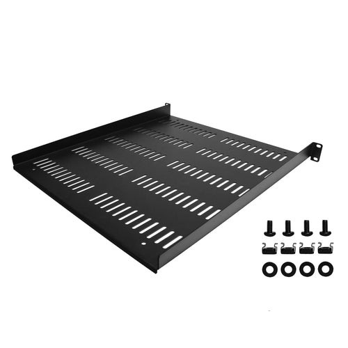 StarTech.com 1U Vented Rack Shelf - 20" Deep - 55lb Capacity - Black - Durable Steel Design