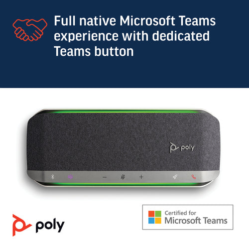 HP Poly Sync 40+ USB-A USB-C Speakerphone Bluetooth Adapter IP64 Certified