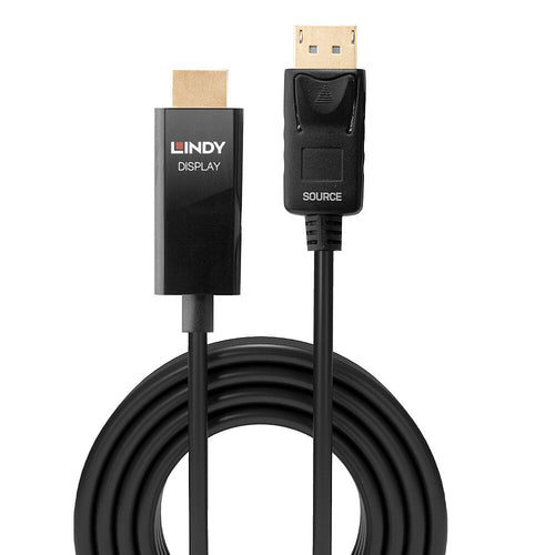 Video Cable Adapter Lindy 40928 5m DP to HDMI HDR Male Male - 40928