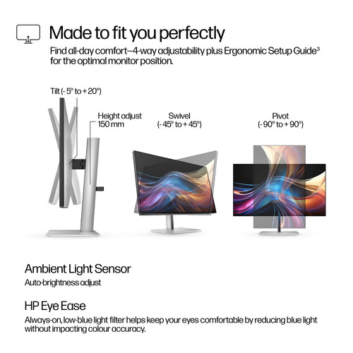 HP Series 7 Pro 27 inch QHD Monitor - 727pq computer monitor
