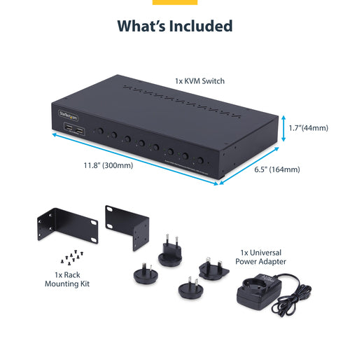 KVM Switch StarTech.com R8AH202 8-Port 4K HDMI 60Hz USB Hub Rack Mount - R8AH202-KVM-SWITCH