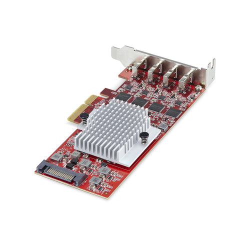 4-Port USB Type-C PCIe Expansion Card 10Gbps Red