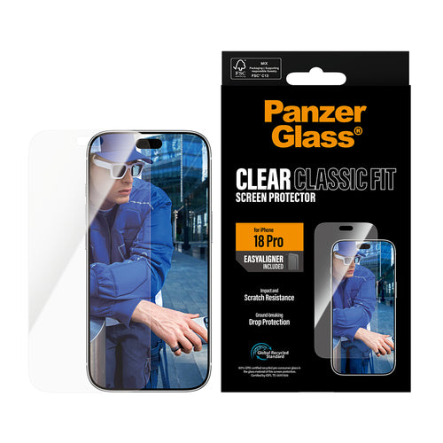 PanzerGlass ® Screen Protector iPhone 18 Pro | Classic fit w. EasyAligner