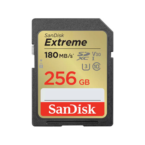 SDXC Memory Card SanDisk Extreme 256GB Class 10 UHS-I 180MB/s - SDSDXVV-256G-GNCIN