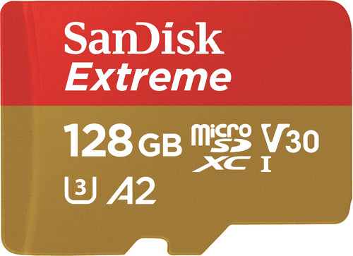MicroSD Card SanDisk Extreme 128GB 160MB/s Class 3 U3 V30 - SDSQXAA-128G-GN6AA