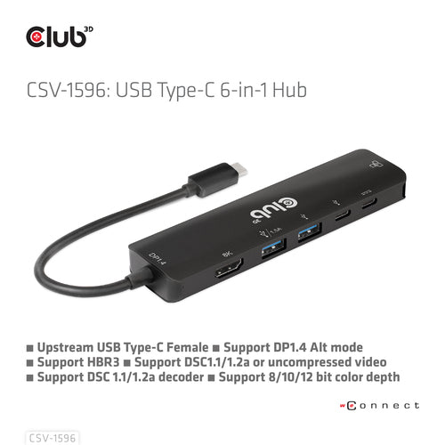 CLUB3D CSV-1596 laptop dock/port replicator