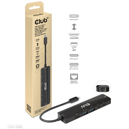 CLUB3D CSV-1596 laptop dock/port replicator