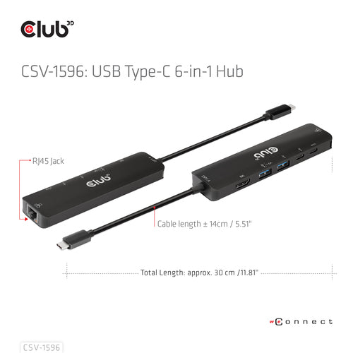 CLUB3D CSV-1596 laptop dock/port replicator