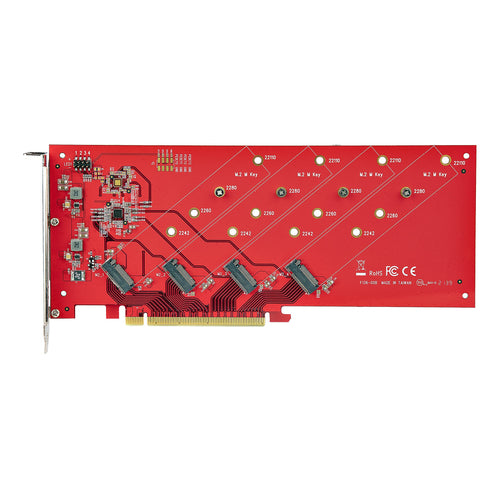 M.2 PCIe Adapter StarTech Quad 4x NVMe AHCI SSD 7.8GBps