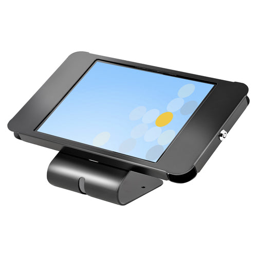 Tablet Security Enclosure Stand Black Steel Lockable Anti-Theft POS