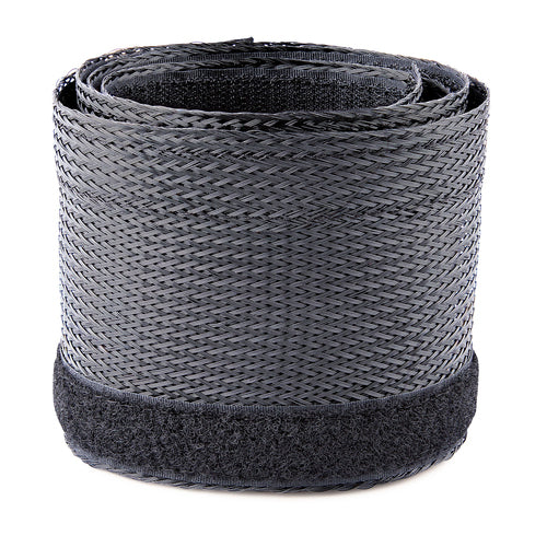 Cable Management Sleeve 10ft Black Polyester Trimmable Heavy Duty