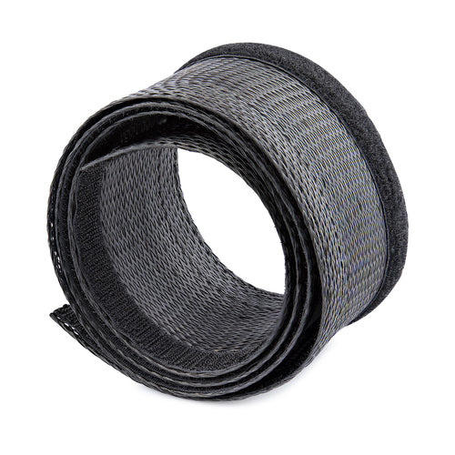 Cable Management Sleeve 10ft Black Polyester Trimmable Heavy Duty