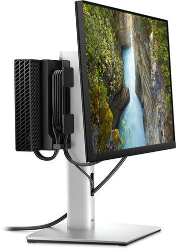 Dell Pro Micro All-in-One Stand MFS22 - Height Adjustable - Supports 19" to 27" Monitors - Silver/Black