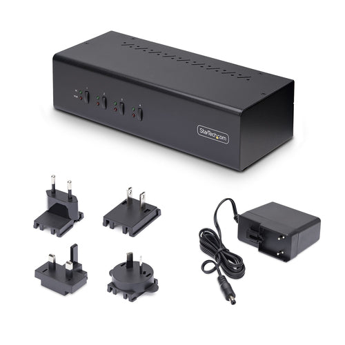 KVM Switch StarTech.com P4DD46A2 4-Port Dual-Monitor 4K 60Hz 2x USB 5Gbps - P4DD46A2-KVM-SWITCH