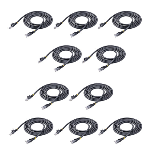 CAT6 Ethernet Cable StarTech 10 Pack 6ft Snagless 24AWG Black U/UTP