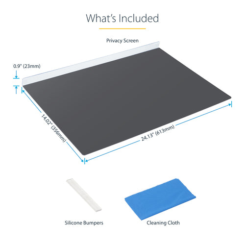 Display Privacy Filter StarTech 27-Inch 16:9 Quick-Install Glossy Anti-Fingerprint - 2769A-PRIVACY-SCREEN