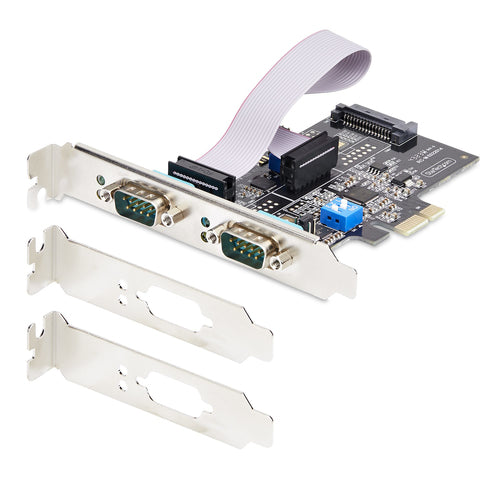 2-Port Serial PCIe Card RS232 RS422 RS485 DB9 Interface Black