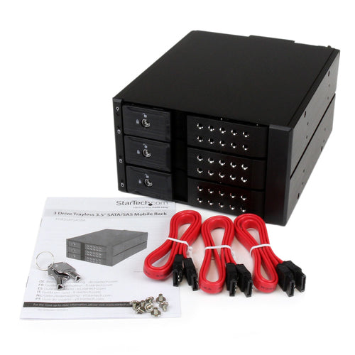 3 Bay Aluminum Trayless Hot Swap Mobile Rack for 3.5in SATA III HDDs - StarTech.com
