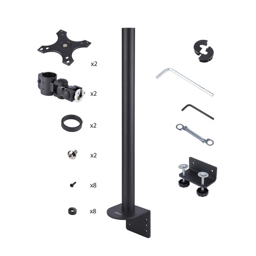 StarTech.com H2MPV-MONITOR-MOUNT Dual Monitor Mount - Supports 2x 49" Monitors, VESA 100x100, 70lb Capacity