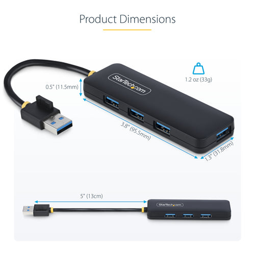 4-Port USB-A Hub 5Gbps StarTech.com Portable Splitter