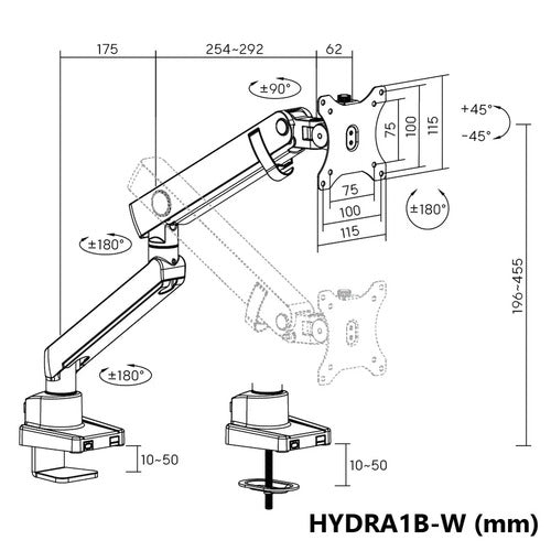 Amer HYDRA1B-W monitor mount / stand
