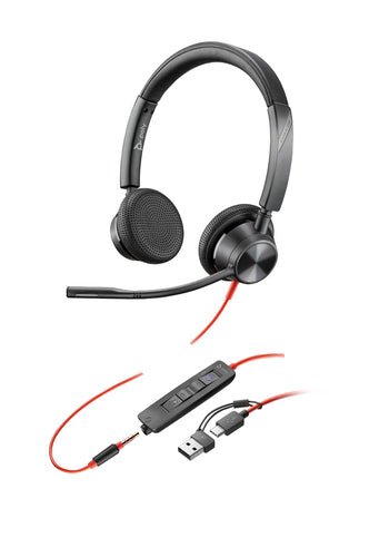 Headset HP Poly Blackwire 3325 Stereo USB-C +3.5mm Plug Wired - 8X222AA