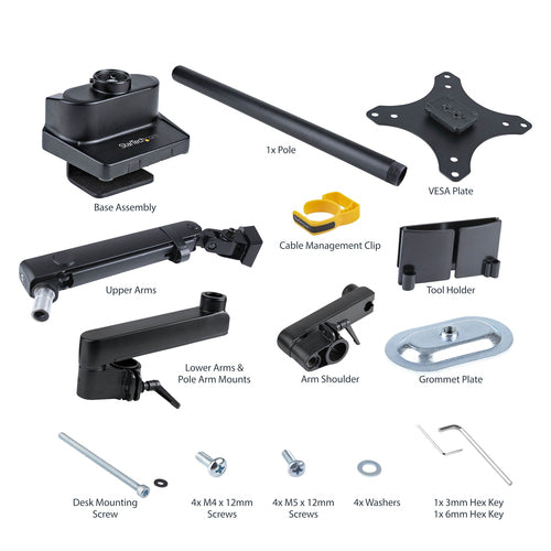 Desk Mount Monitor Arm 40 Inch Mechanical Spring-Assisted C-Clamp Black