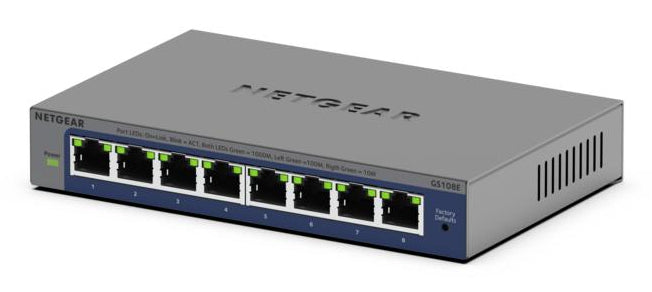 Network Switch NETGEAR GS108Ev4 Unmanaged L2/L3 Gigabit Ethernet - GS108E-400EUS