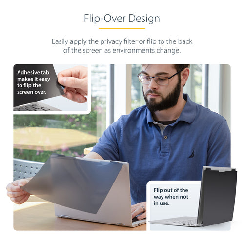 Display Privacy Filter StarTech 13.5-inch Anti-Glare Touch 51% Blue Light Reduction Frameless - 135CT-PRIVACY-SCREEN