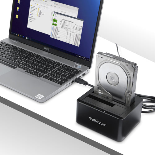 Dual-Bay USB 3.0 SATA Hard Drive Docking Station 10TB Hot-Swap