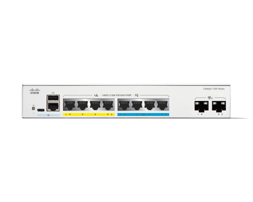 Network Switch Cisco Catalyst C1300-8MGP-2X Managed L2/L3 Gigabit Ethernet PoE Rack Mount - C1300-8MGP-2X