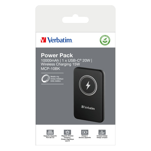 Magnetic Wireless Power Bank 10000mAh Verbatim Quick Charge 3.0