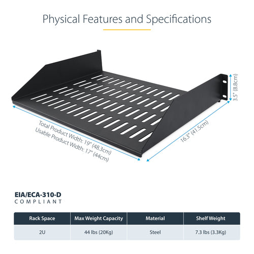 StarTech.com CABSHELFV2U-16-RACK rack accessory