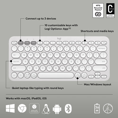 Logitech Pebble Keys 2 K380s keyboard