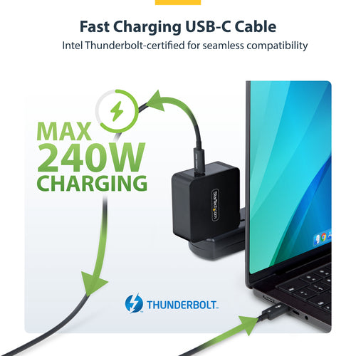 Thunderbolt 5 Cable 3ft Certified 80Gbps 240W PD 8K 60Hz