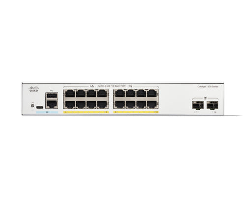 Network Switch Cisco Catalyst 1300-16FP-2G 16-Port Gigabit Full PoE 2x 1G SFP - C1300-16FP-2G