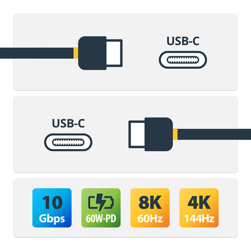 USB-C to USB-C Cable 0.5m 10Gbps USB 3.1 Gen 2 Black